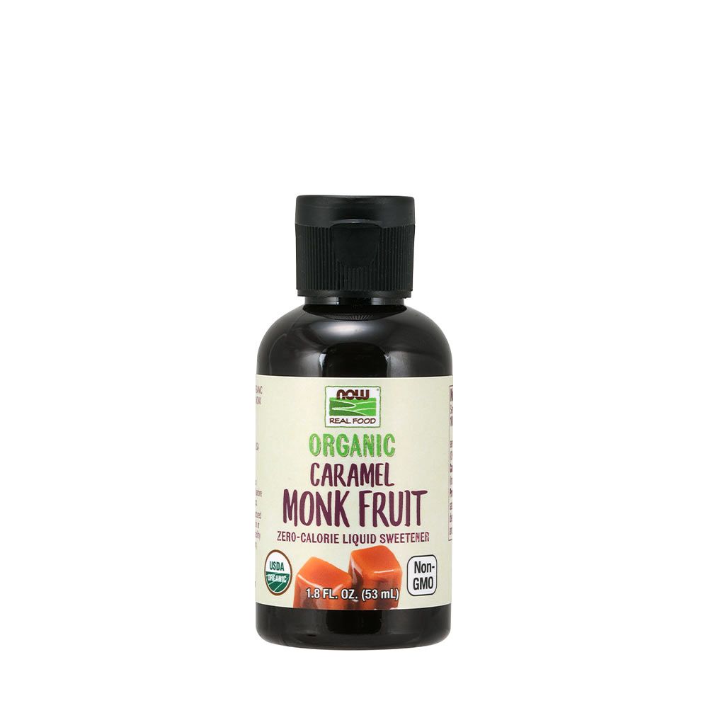 NOW - ORGANIKUS MONK FRUIT ÉDESÍTŐSZER - ORGANIC LIQUID MONK FRUIT - KARAMELL - 53 ML