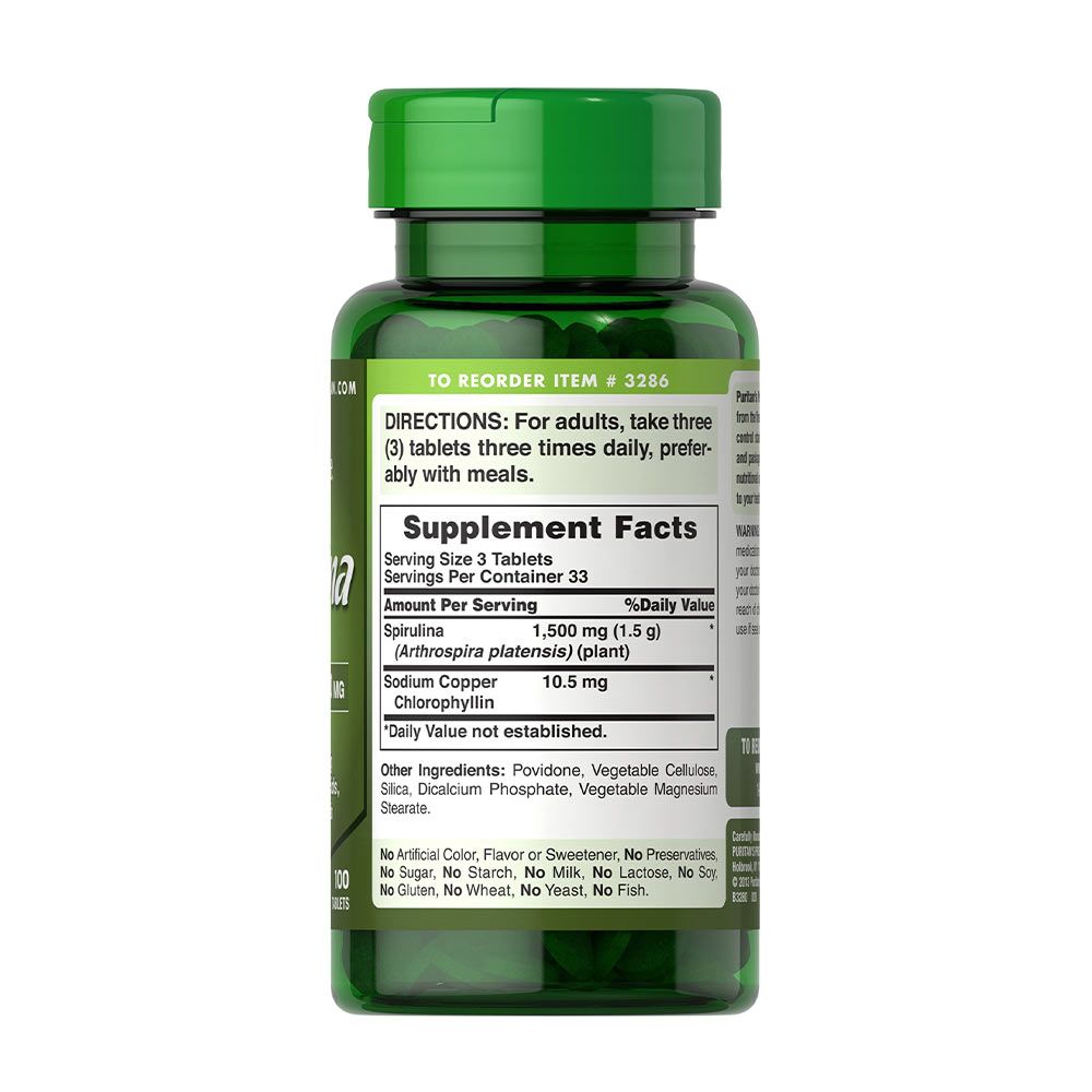 PURITANS PRIDE - SPIRULINA 500 MG - 100 KAPSZULA