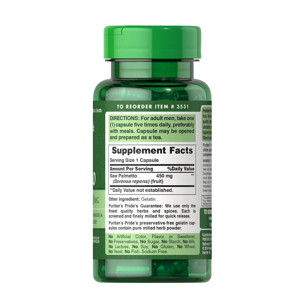 PURITANS PRIDE - SAW PALMETTO 450 MG - 100 KAPSZULA