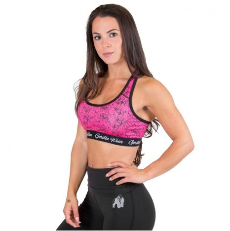 GORILLA WEAR - HANNA SPORT BRA - FEKETE/RÓZSASZÍN