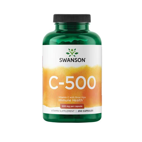 SWANSON - VITAMIN C 500 MG WITH ROSE HIPS - 250 KAPSZULA