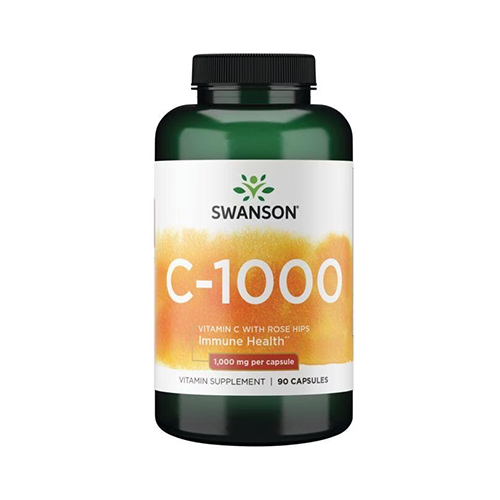 SWANSON - VITAMIN C 1000 MG WITH ROSE HIPS - 90 KAPSZULA