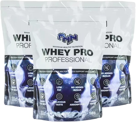 MHN SPORT SUPPLEMENTS - WHEY PRO PROFESSIONAL - 3-AS CSOMAG - 3X1000 G