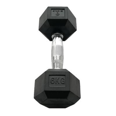 SVELTUS - HEXAGONAL DUMBBELL - HEX HATSZÖGLETŰ EGYKEZES GUMÍROZOTT FIX EDZŐTERMI KÉZISÚLYZÓ - 6 KG