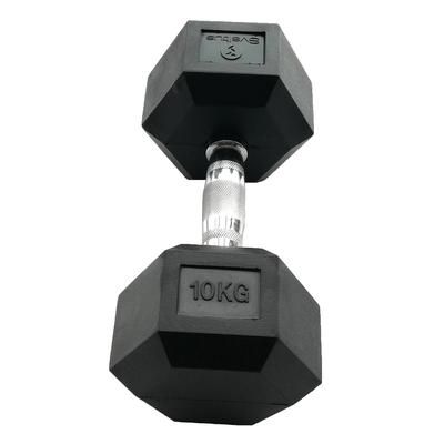 SVELTUS - HEXAGONAL DUMBBELL - HEX HATSZÖGLETŰ EGYKEZES GUMÍROZOTT FIX EDZŐTERMI KÉZISÚLYZÓ - 10 KG