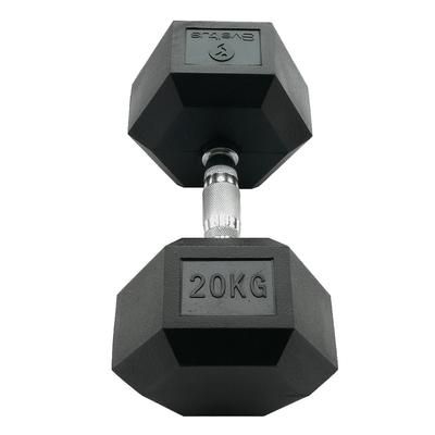 SVELTUS - HEXAGONAL DUMBBELL - HEX HATSZÖGLETŰ EGYKEZES GUMÍROZOTT FIX EDZŐTERMI KÉZISÚLYZÓ - 20 KG