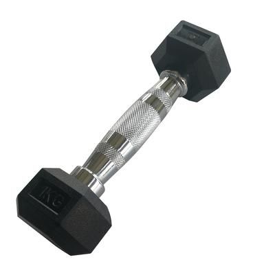 SVELTUS - HEXAGONAL DUMBBELL - HEX HATSZÖGLETŰ EGYKEZES GUMÍROZOTT FIX EDZŐTERMI KÉZISÚLYZÓ - 1 KG