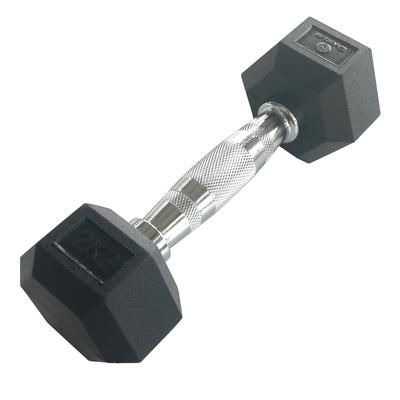 SVELTUS - HEXAGONAL DUMBBELL - HEX HATSZÖGLETŰ EGYKEZES GUMÍROZOTT FIX EDZŐTERMI KÉZISÚLYZÓ - 2 KG