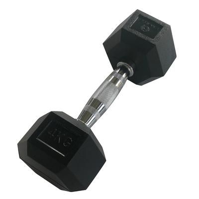 SVELTUS - HEXAGONAL DUMBBELL - HEX HATSZÖGLETŰ EGYKEZES GUMÍROZOTT FIX EDZŐTERMI KÉZISÚLYZÓ - 4 KG