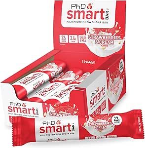 PHD NUTRITION - SMART BAR - 12X64 G - STRAWBERRY CREAM/EPERKRÉM