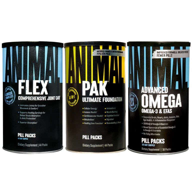 UNIVERSAL NUTRITION - FOUNDATION STACK -ANIMAL FLEX+PAK+OMEGA