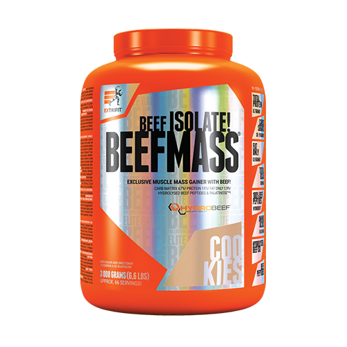  EXTRIFIT - BEEFMASS - TÖMEGNÖVELŐ FORMULA MARHAFEHÉRJE IZOLÁTUMBÓL - 3000 G