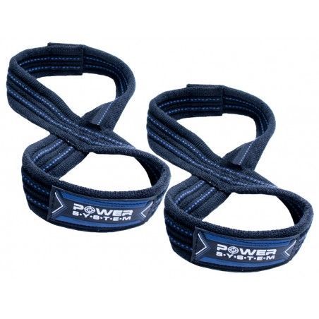 POWER SYSTEM - LIFTING STRAPS FIGURE 8 PS3405 - FITNESS EDZŐHEVEDER - FEKETE/KÉK