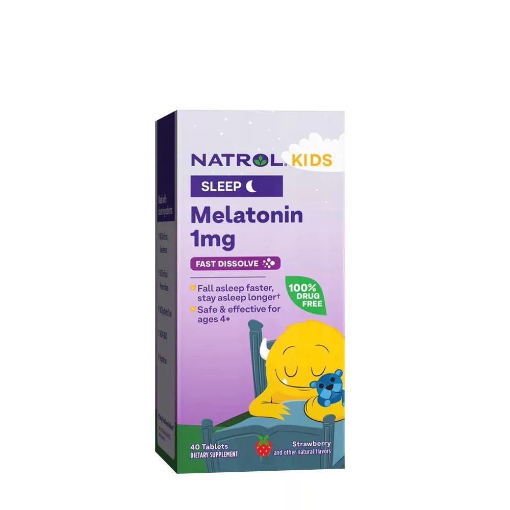 NATROL - KIDS MELATONIN - BIZTONSÁGOS ÉS HATÉKONY MELATONIN 4 ÉVES KORTÓL - 40 TABLETTA