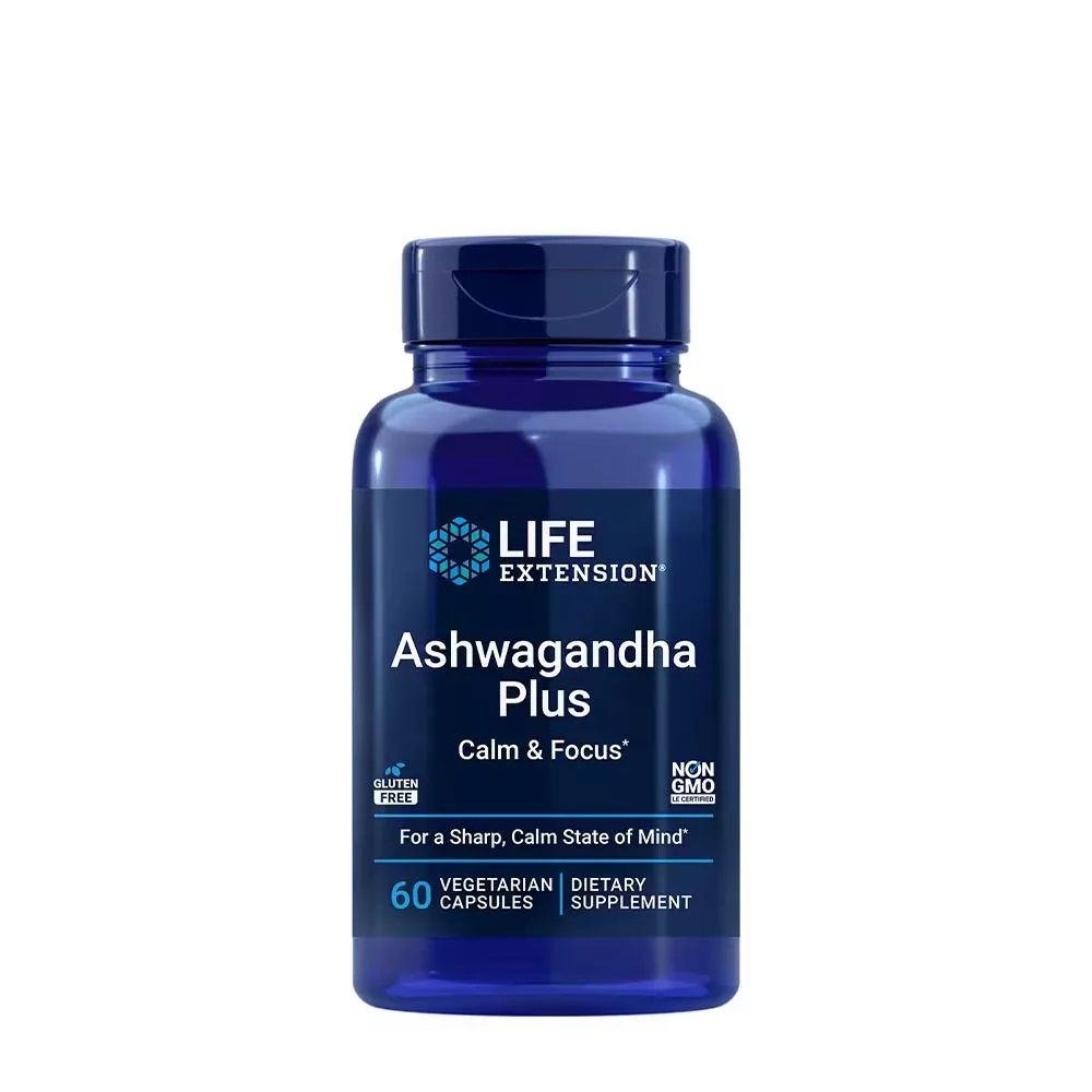 LIFE EXTENSION - ASHWAGANDHA PLUS CALM & FOCUS - 60 KAPSZULA