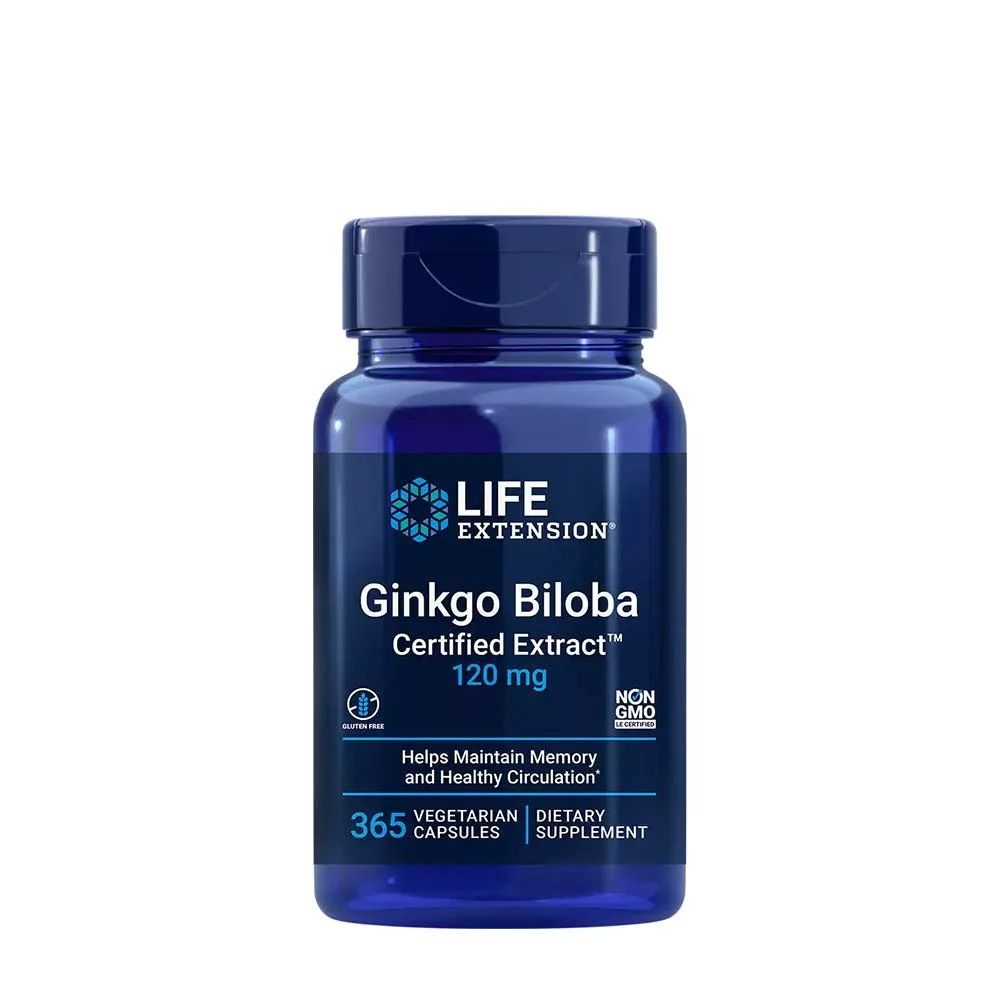 LIFE EXTENSION - GINKGO BILOBA CERTIFIED EXT 120 MG - 365 KAPSZULA