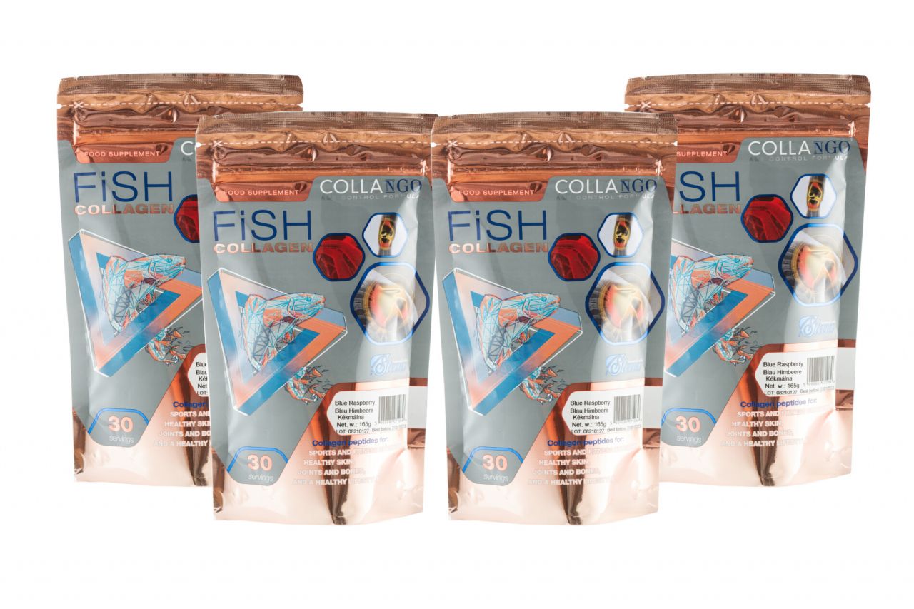 COLLANGO - FISH COLLAGEN 4-ES CSOMAG - ÍZESÍTETLEN - 4X165 G