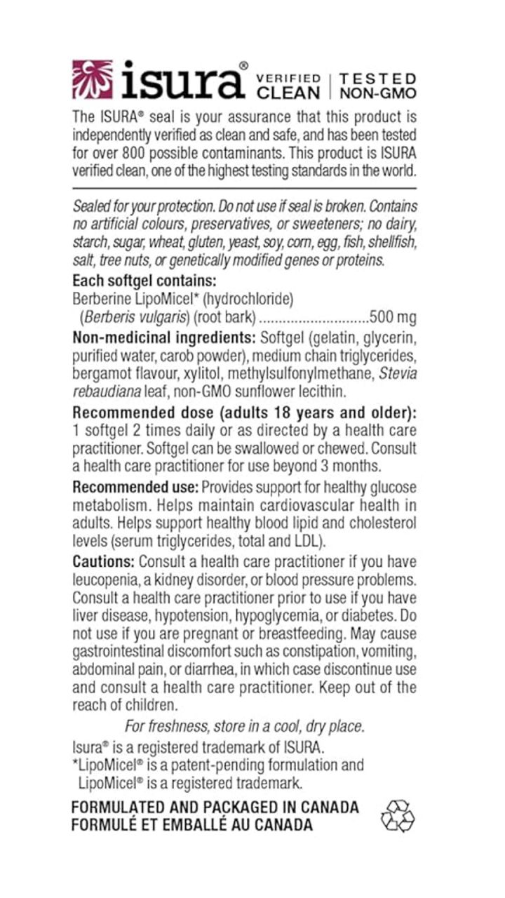 NATURAL FACTORS - BERBERINE LIPOMICEL MATRIX - 60 KAPSZULA
